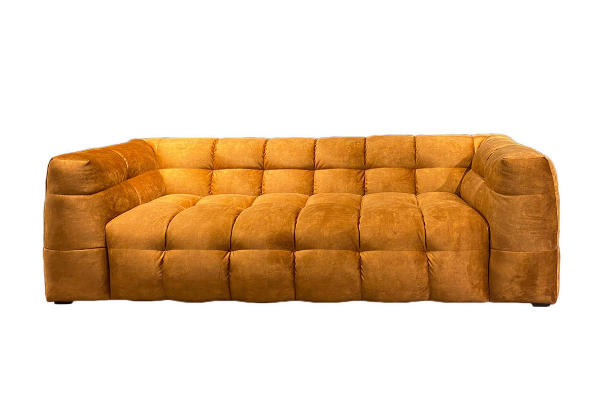 SOFA RIO Gold Velvet - Goldfarben/Schwarz, Textil (236/68/105cm) - KAWOLA