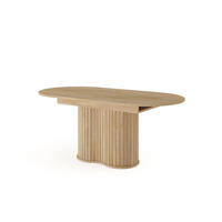 ESSTISCH Ausziehbar LOVI 180-220 cm Eiche Cremona - mit Riffel-Säule - Eichefarben, Holz/Holzwerkstoff (90/220/76cm) - Ravio