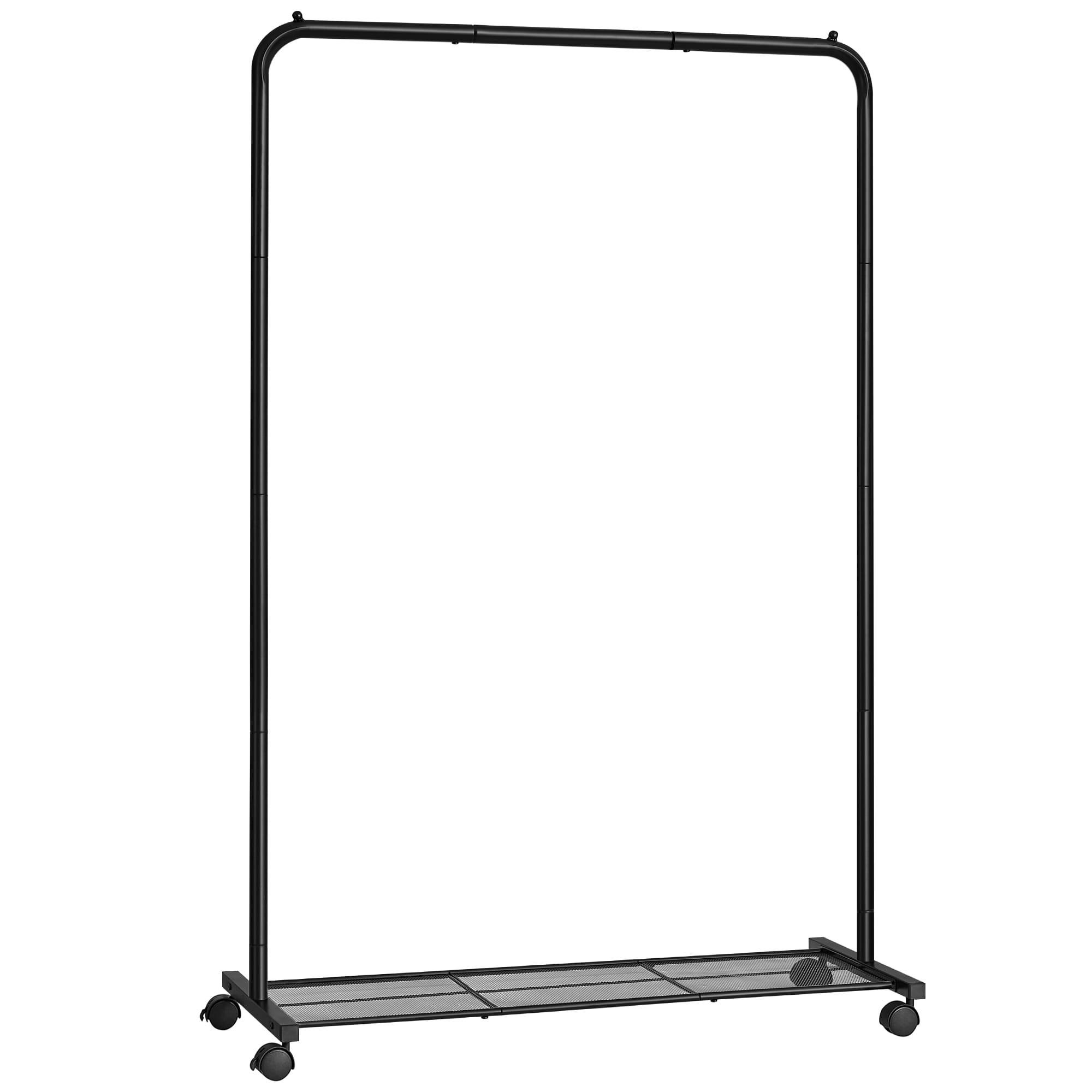 KLEIDERREGAL auf rädern, schwarz - Schwarz, Metall (91/158/40.5cm) - A2A Home