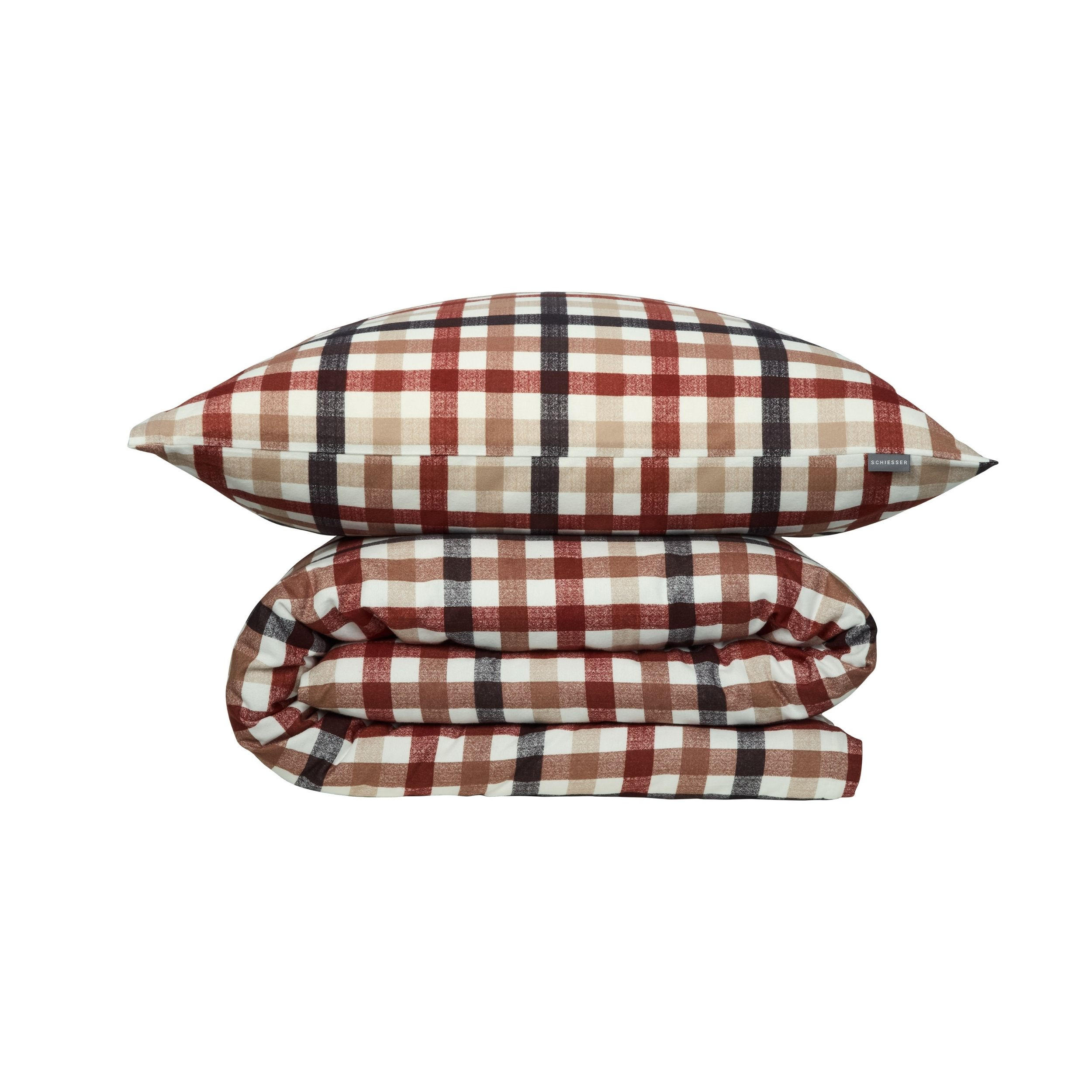 BETTWÄSCHESET James - Feinbiber - 2-teilig - 135 x 200 cm - Braun-Blau - Blau, Textil (135/200cm) - SCHIESSER