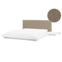 POSTEL s LED 160/200 cm MDF deska Taupe Zen - šedohnědá, kompozitní dřevo (160/200cm) - Beliani