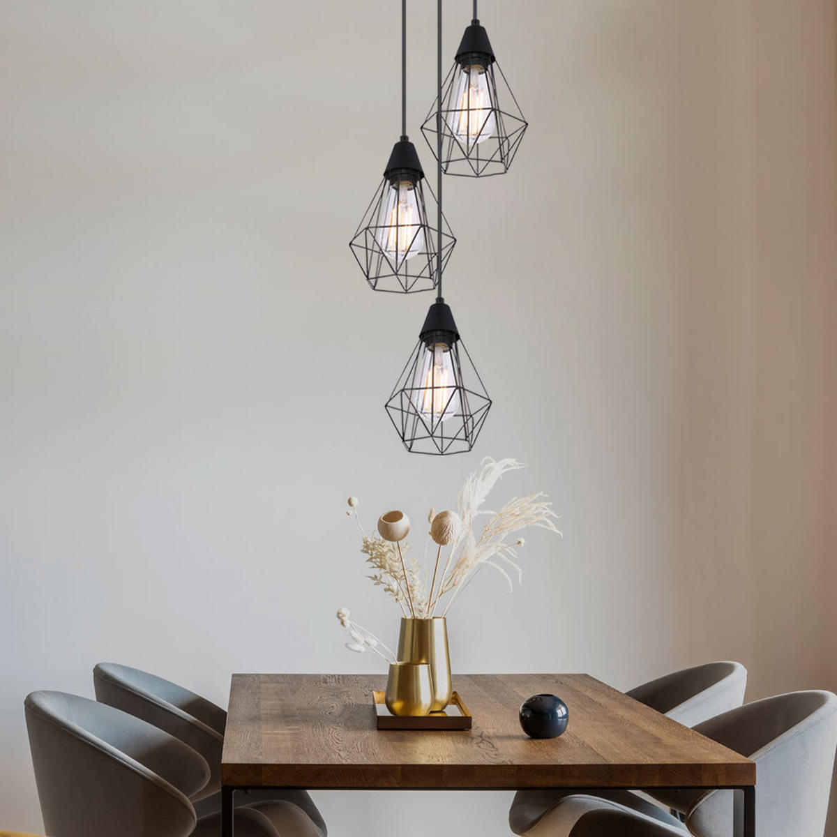 HÄNGELEUCHTE Isabella Schwarz matt - Schwarz, Metall (29/29/120cm) - Globo Lighting