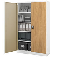 AKTENSCHRANK abschließbar KADO Flügeltüren 185x115x40cm Weiß-Goldene Eiche - Weiß, Metall (115/185/40cm) - DELUKE