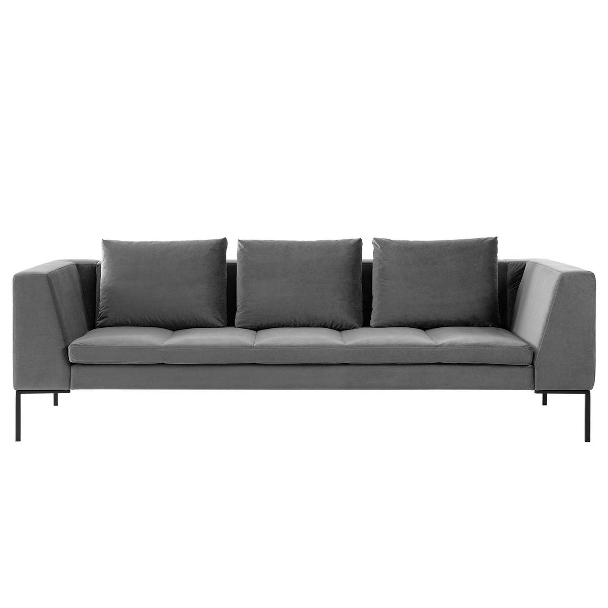 3-SITZER SOFA - Chromfarben/Grau, Textil/Metall (238/81/105cm) - home24