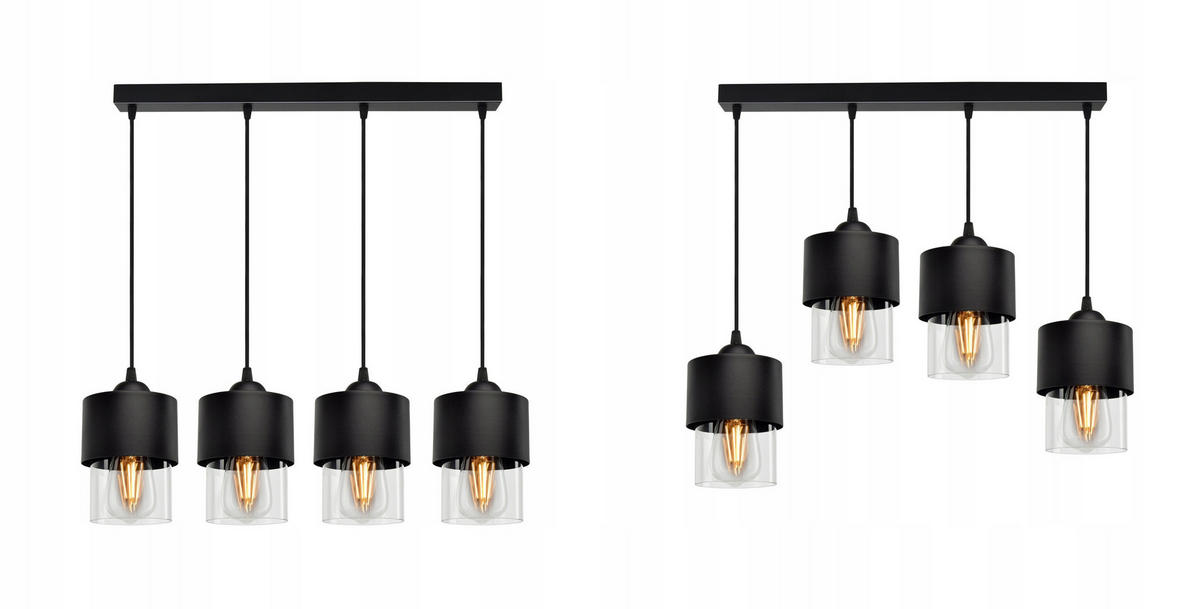 PENDELLEUCHTE Hege - Transparent/Schwarz, Glas/Metall (12/65/80cm) - kiki design
