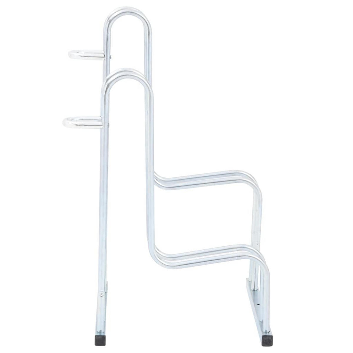 FAHRRADSTÄNDER Für 2 Fahrräder Freistehend Verzinkter Stahl - Silberfarben, Metall (40/73/43.5cm) - vidaXL