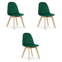 ESSZIMMERSTUHL 3-er Set NUUC dunkelgrüner Sitz - Dunkelgrün, Textil (44.5/81.5/54cm) - Valora