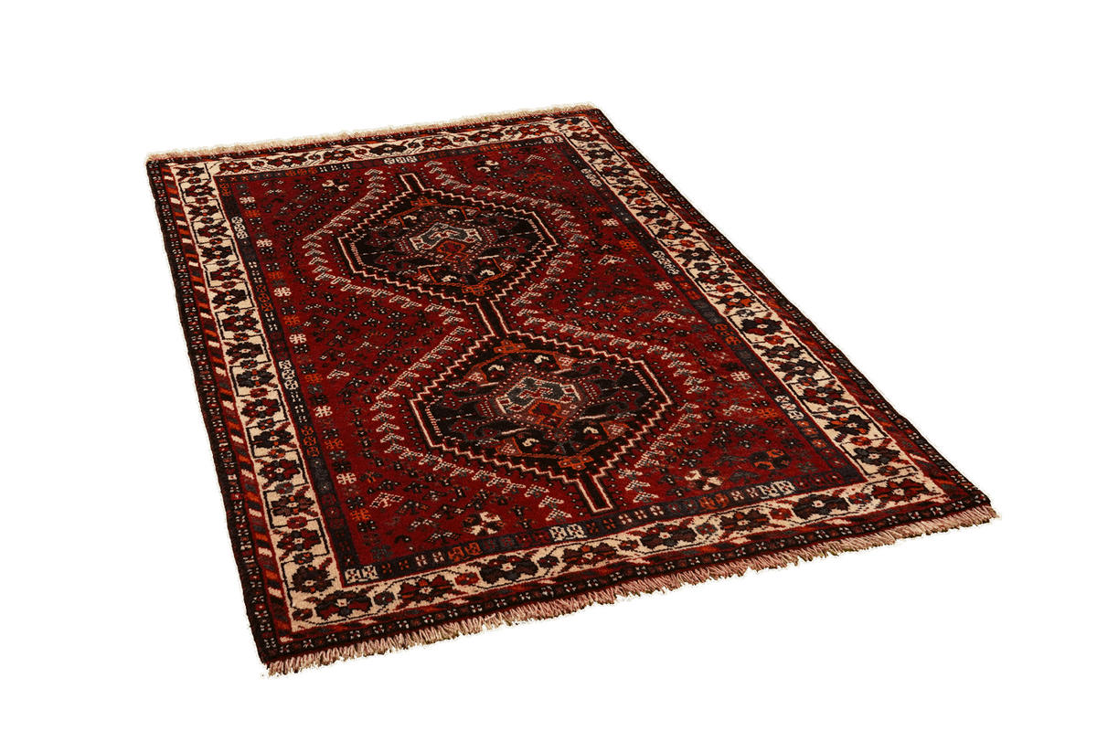 TEPPICH Gashgai Rot 151/107 cm Schurwolle - Rot, Textil (107/151cm) - Looma