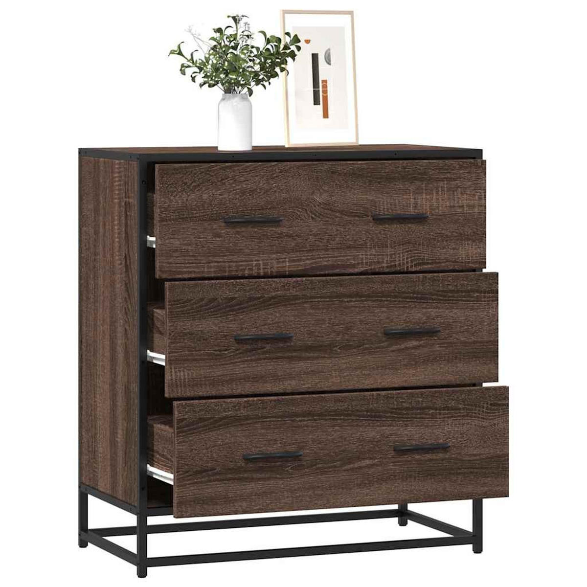 KOMMODE Sopi für Wohnzimmer Braun Eichen-Optik 68x35x76 cm - Eichefarben, Holz (68/76/35cm) - DELUKE