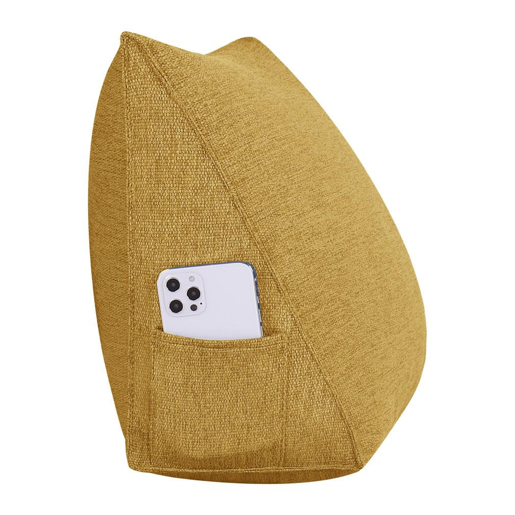RÜCKENKISSEN für Bett Leinenlook Gelb 45 cm - Gelb, Textil (35/45cm) - Vercart