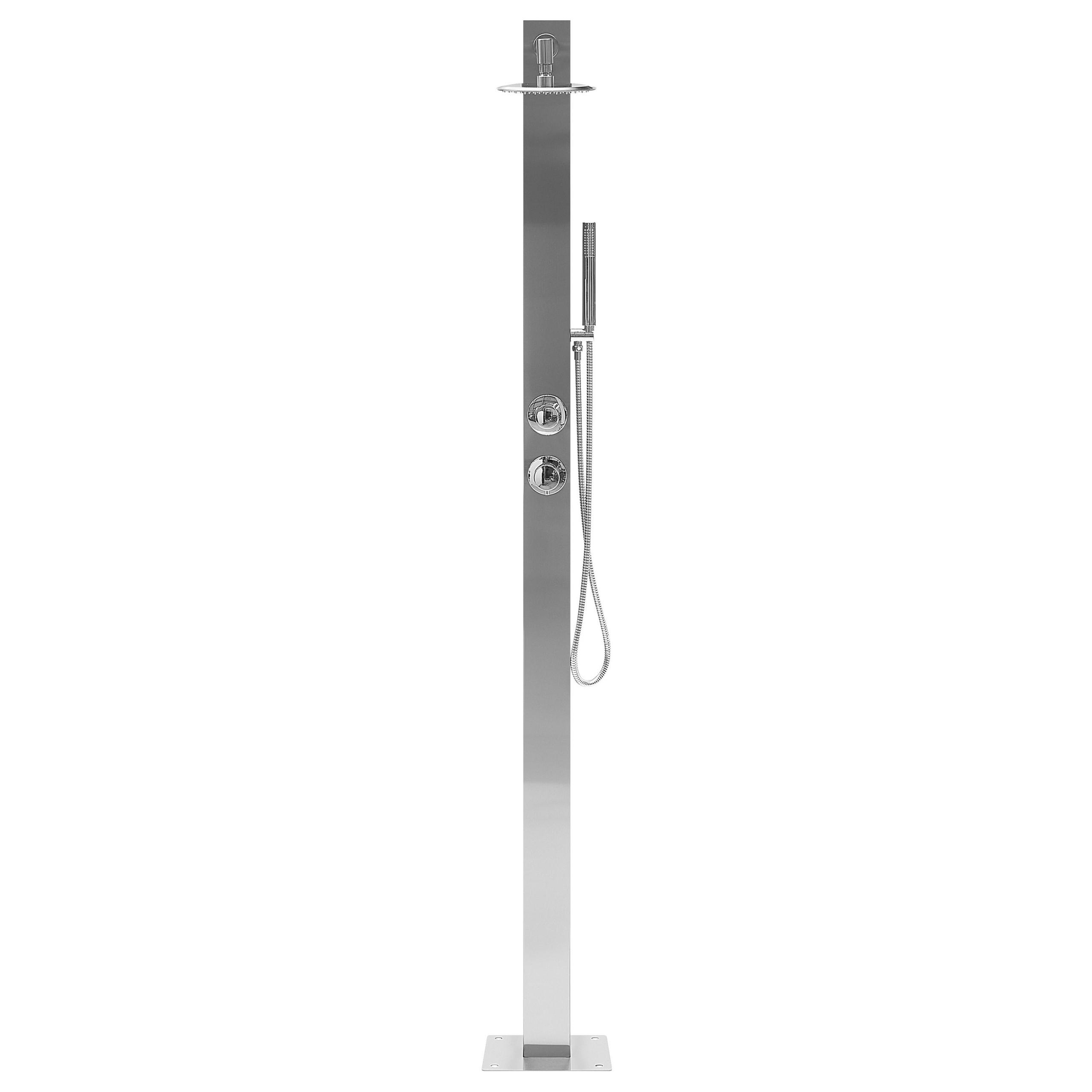 GARTENDUSCHE Silber Olzai - Silberfarben, Metall (26/210/46cm) - Beliani