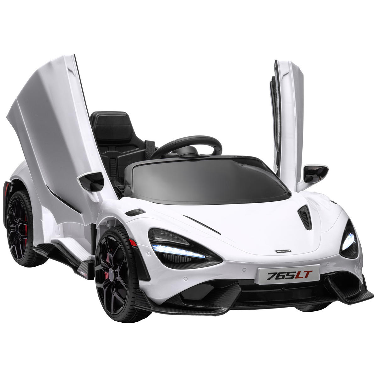 KINDER-ELEKTROAUTO mit Flügeltüren, fernsteuerbar, mit sanftem Antrieb und LED-Lichtern, Weiß - Weiß, Kunststoff/Metall (113/68/44cm) - AIYAPLAY