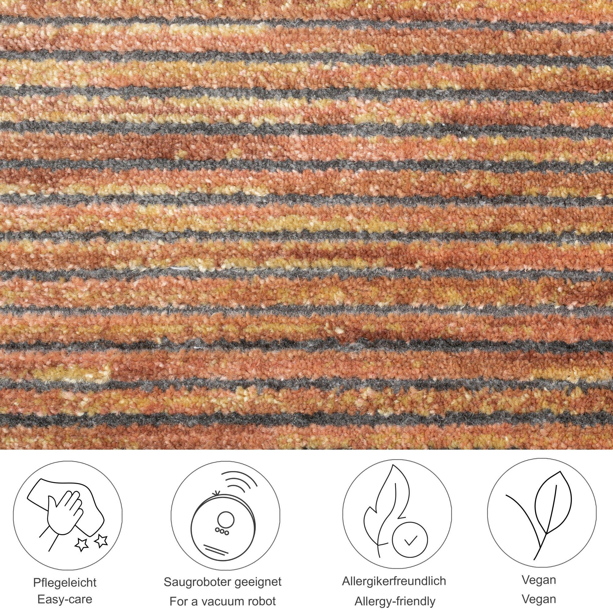 Thumbnail - Gino Falcone Flachwebeteppich, Rost, Textil, Uni, Rechteckig, 40x60 cm, Oeko-Tex®, für Fußbodenheizung geeignet, in vers...