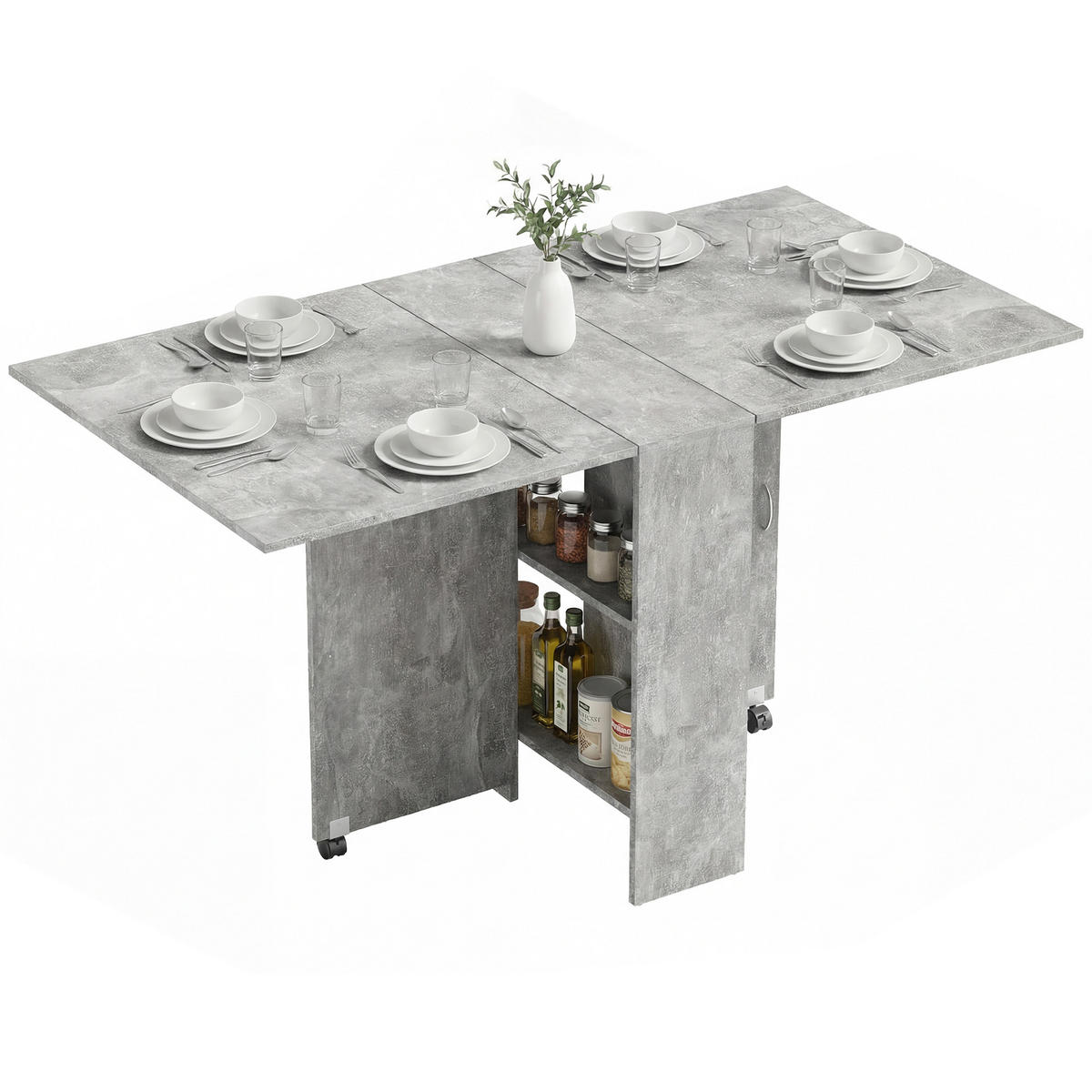 ESSTISCH Grau 1 Stück - Grau, Kunststoff (140/75/74cm) - GiPP