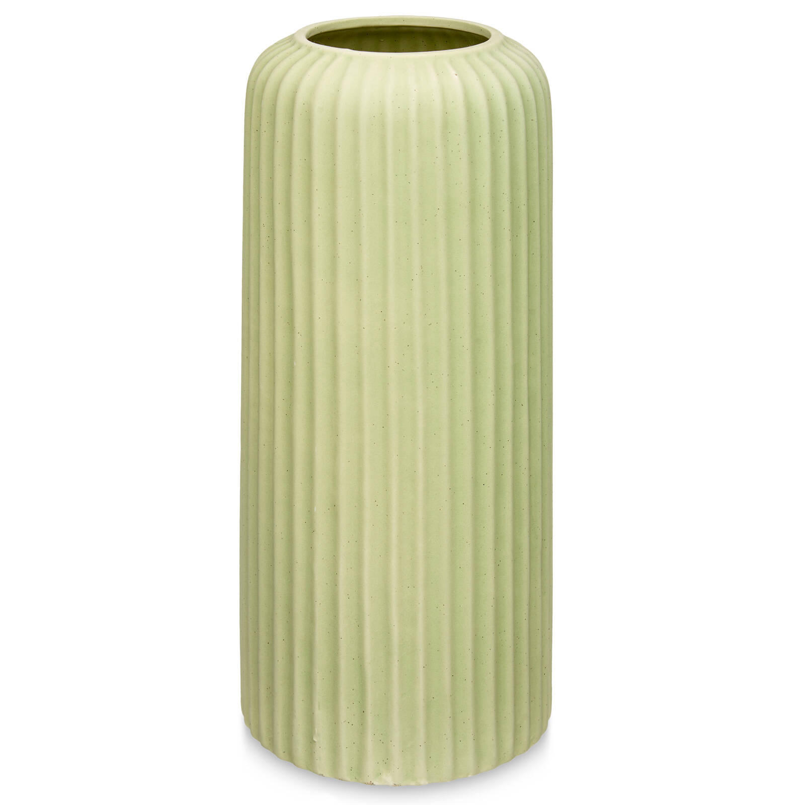 KERAMIKVASE Gestreift Grün 40 cm - Grün, Keramik (40cm) - Giftdecor
