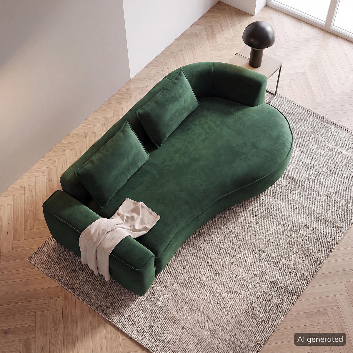 2,5-SITZER SOFA - Dunkelgrün/Schwarz, Kunststoff/Textil (217/82/146cm) - home24