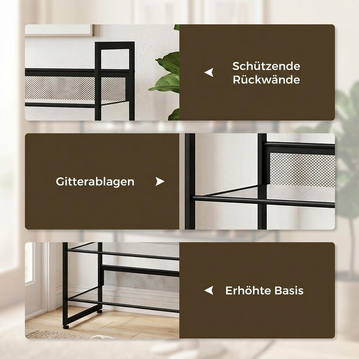 SCHUHREGAL, für max. 12 Paar Schuhe, Stahl, 72 x 30 x 82.7 cm, Schwarz - Schwarz, Metall (30/82.7/72cm) - HOMCOM