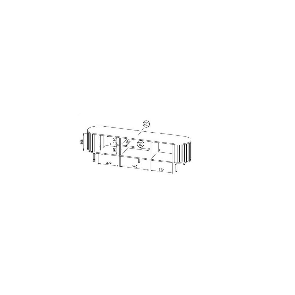 LOWBOARD THIRA 180,1/49/40 cm, Kaschmir - Kaschmir, Holzwerkstoff (180.1/49/40cm) - MASSENO