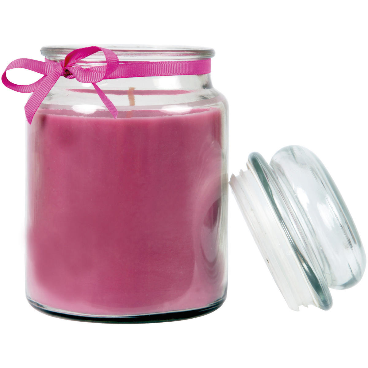 DUFTKERZE im Bonbonglas mit Deckel Lavendel 110h - Lila, Glas (10/16cm)