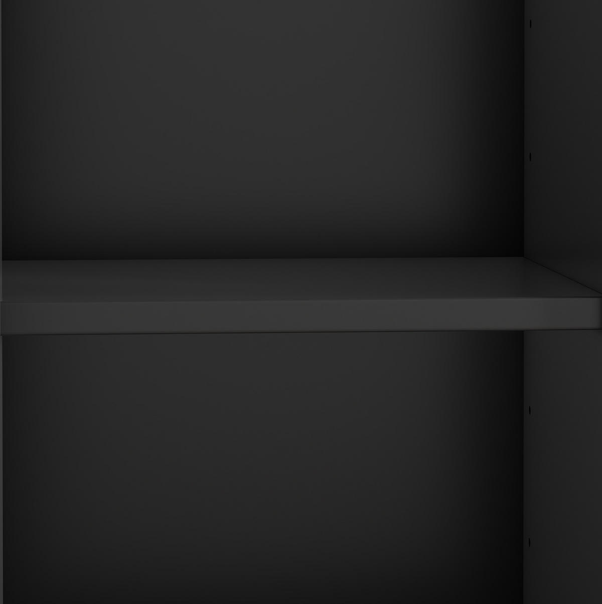 SCHUHSCHRANK 90/25/121 cm in Schwarz mit 3 Klappen, Schublade und Tür - Schwarz, Holzwerkstoff (90/121/25cm) - Flora Grace