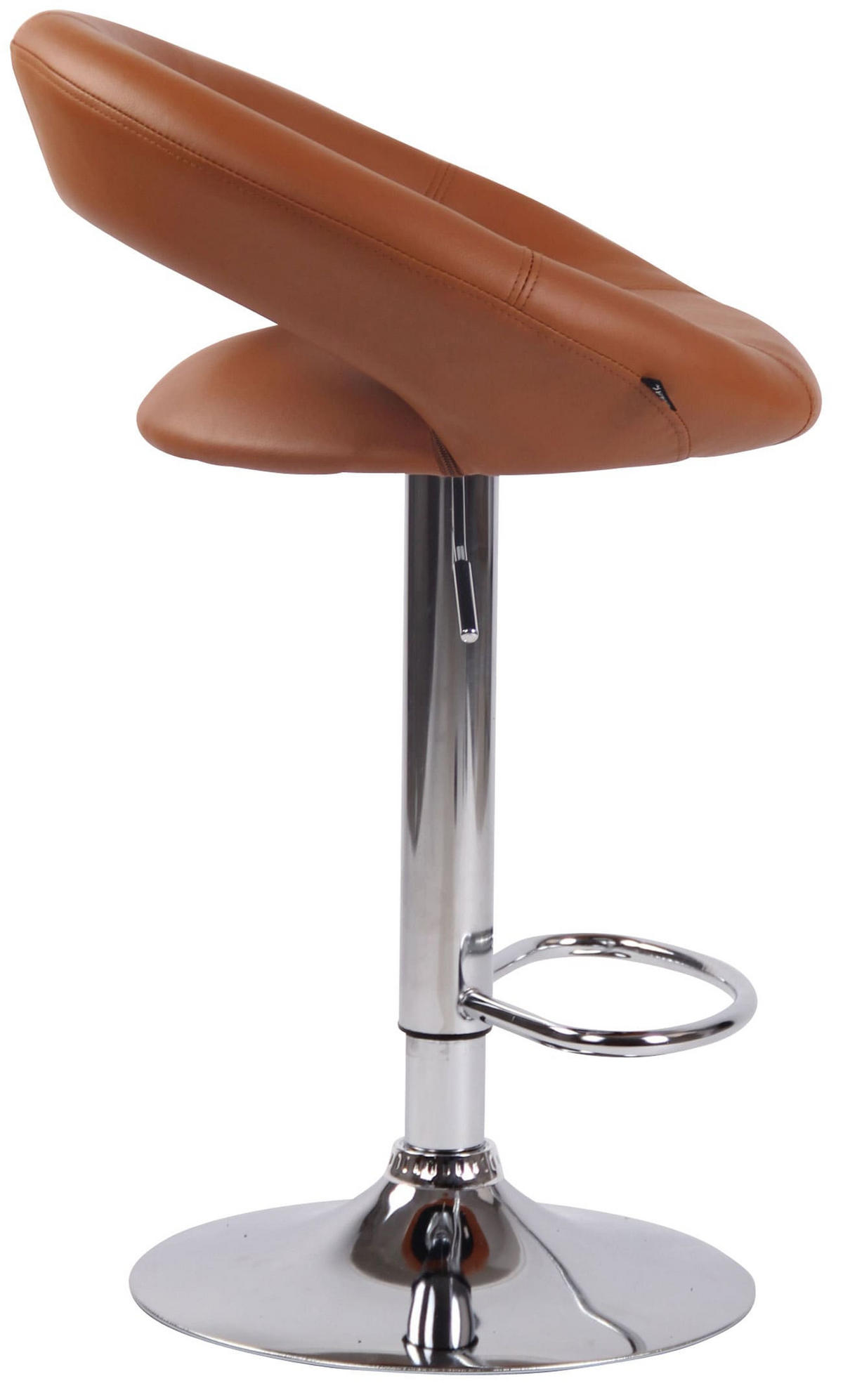 BARHOCKER 2er Set Mekim Kunstleder Hellbraun Silber - Hellbraun, Leder/Metall (53/80/47cm) - DELUKE