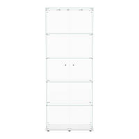 STANDVITRINE 78,5x186,5cm Weiß mit Spots, 5 Böden, abschließbar - Weiß, Glas (34.5/186.5/78.5cm) - SHOPENTRA