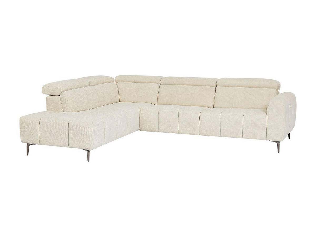 ECKSOFA links elektrisch relax - Textilstoff Beige - CALDORIA - Beige, Textil (292/229cm) - Vente-Unique