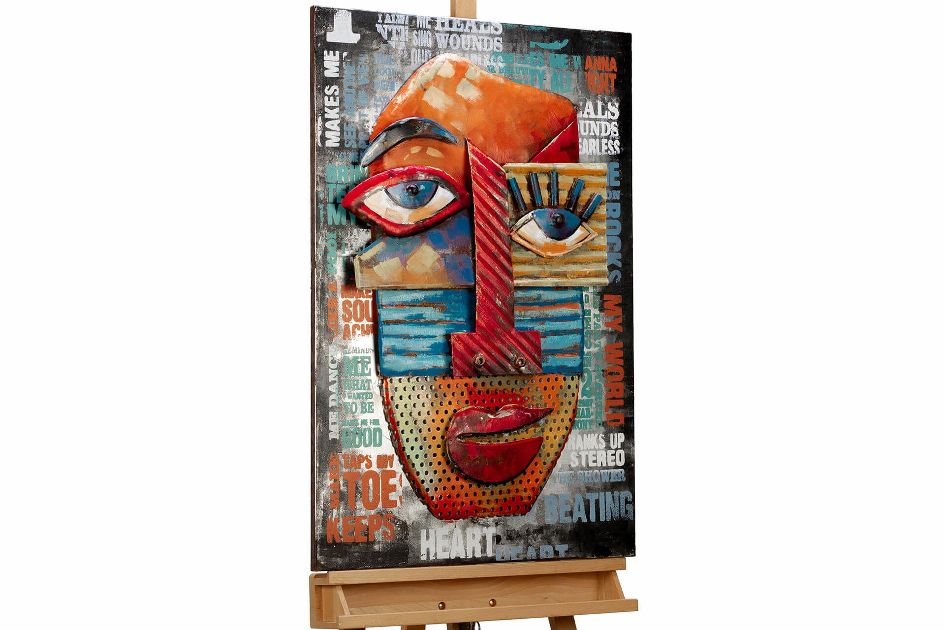 METALLBILD Bunt 60/90 cm - Multicolor, Metall (4.7/90cm) - KUNSTLOFT
