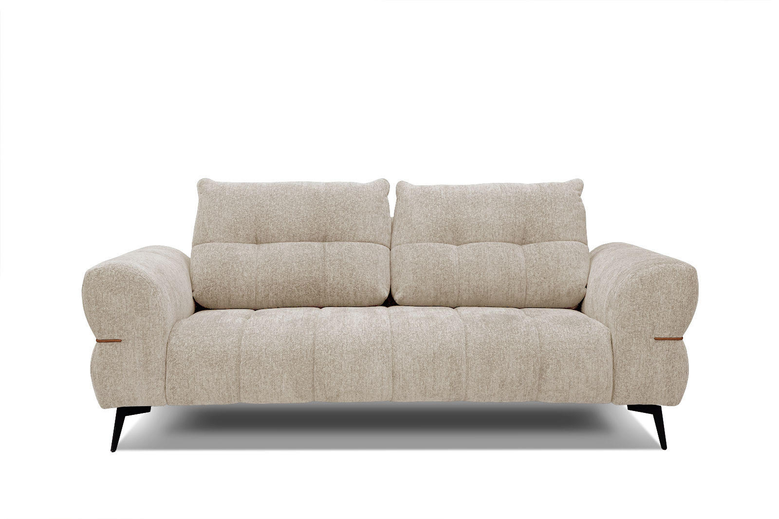 SOFA SALVINI 3-Sitzer, ecru - Ecru/Schwarz, Holzwerkstoff/Textil (176/88/99cm) - Courtois Laville