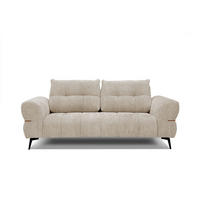 SOFA SALVINI 3-Sitzer, ecru - Ecru/Schwarz, Holzwerkstoff/Textil (176/88/99cm) - Courtois Laville