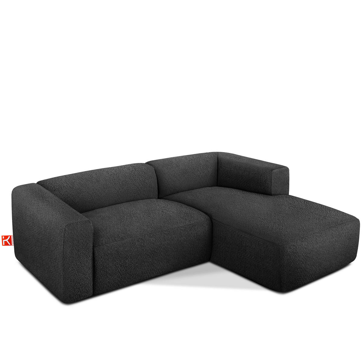 ECKSOFA RECHTS BUFFO, Dunkelgrau - Dunkelgrau, Holz/Holzwerkstoff (225/176cm) - KONSIMO®