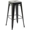 BARHOCKER Metall schwarz - Schwarz, Metall (43/76/43cm) - CLP
