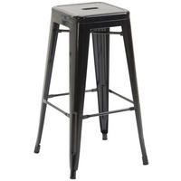 BARHOCKER Metall schwarz - Schwarz, Metall (43/76/43cm) - CLP