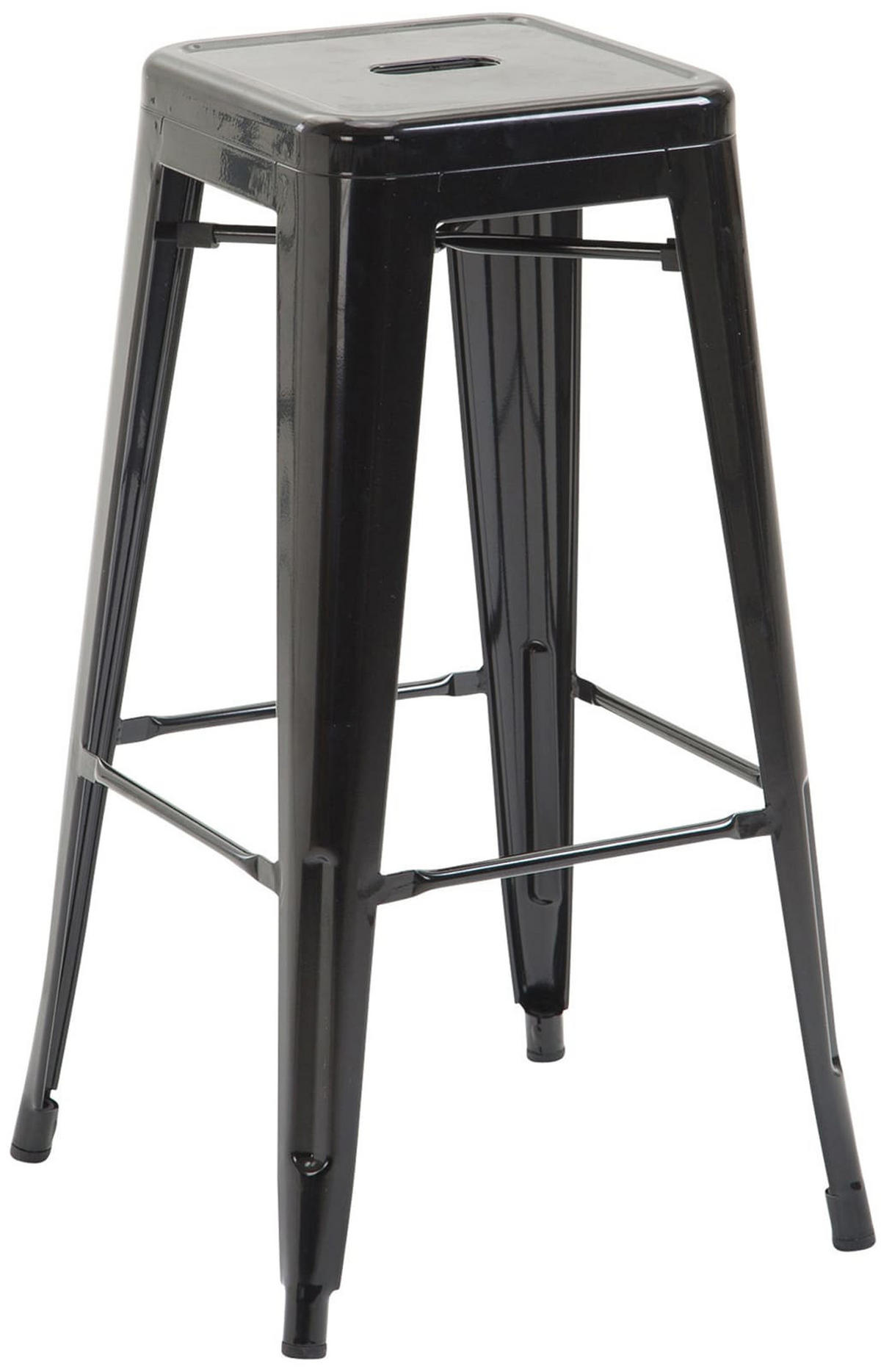 BARHOCKER Metall schwarz - Schwarz, Metall (43/76/43cm) - CLP