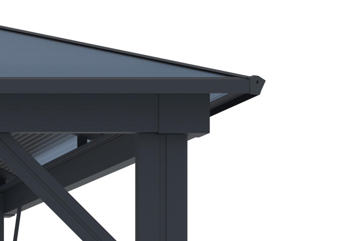 PAVILLON Grace Anthrazitgrau 3m x 3m - Grau, Metall (300/251/300cm) - Cazeboo