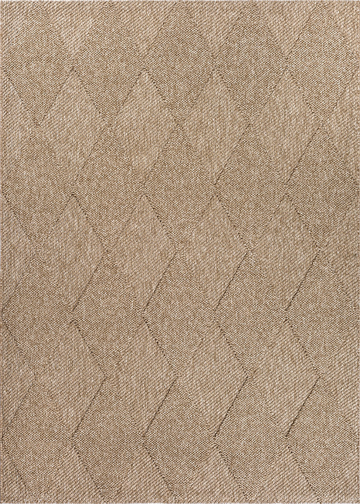 FLACHWEBTEPPICH Karo TOCE Polypropylen Natur 240 x 340 cm - Beige, Textil (240/340cm) - KADIMA DESIGN