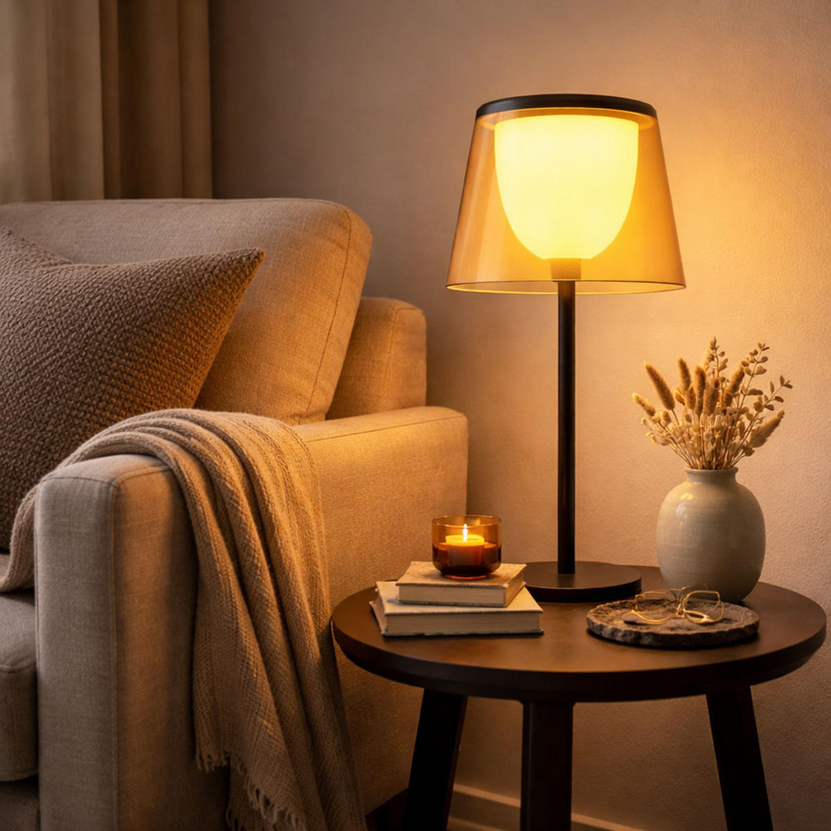 TISCHLEUCHTE MARIAM Metall Gelb, Akku, LED, 2er Set - Gelb, Metall (13/13/34cm) - Globo Lighting