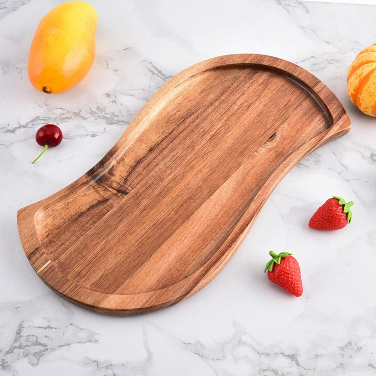 TABLETT, braun, Holz, S-förmig (Groß: 34 × 18,5 cm + Klein: 30 × 14 cm) - Braun, Holz (18.5/2/34cm) - Authentics