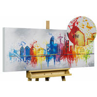 ACRYLBILD HANDGEMALT 120/60 cm - Multicolor/Grau, Holz/Textil (120/60cm) - KUNSTLOFT