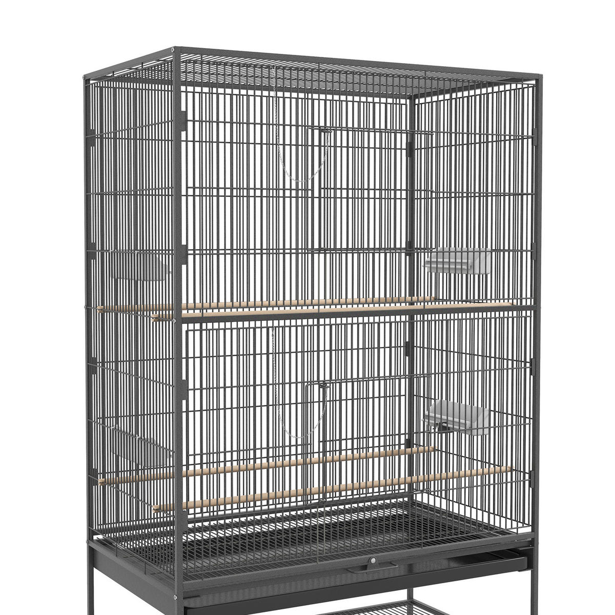 VOGELKÄFIG DE-10975 Grau - Grau, Metall (57/153/94cm) - ComfortXL