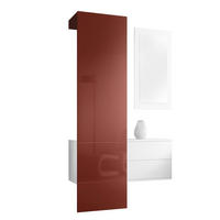 GARDEROBE Carlton Paneel in Bordeaux Hochglanz - Bordeaux, Holzwerkstoff (105/193/35cm) - Vladon