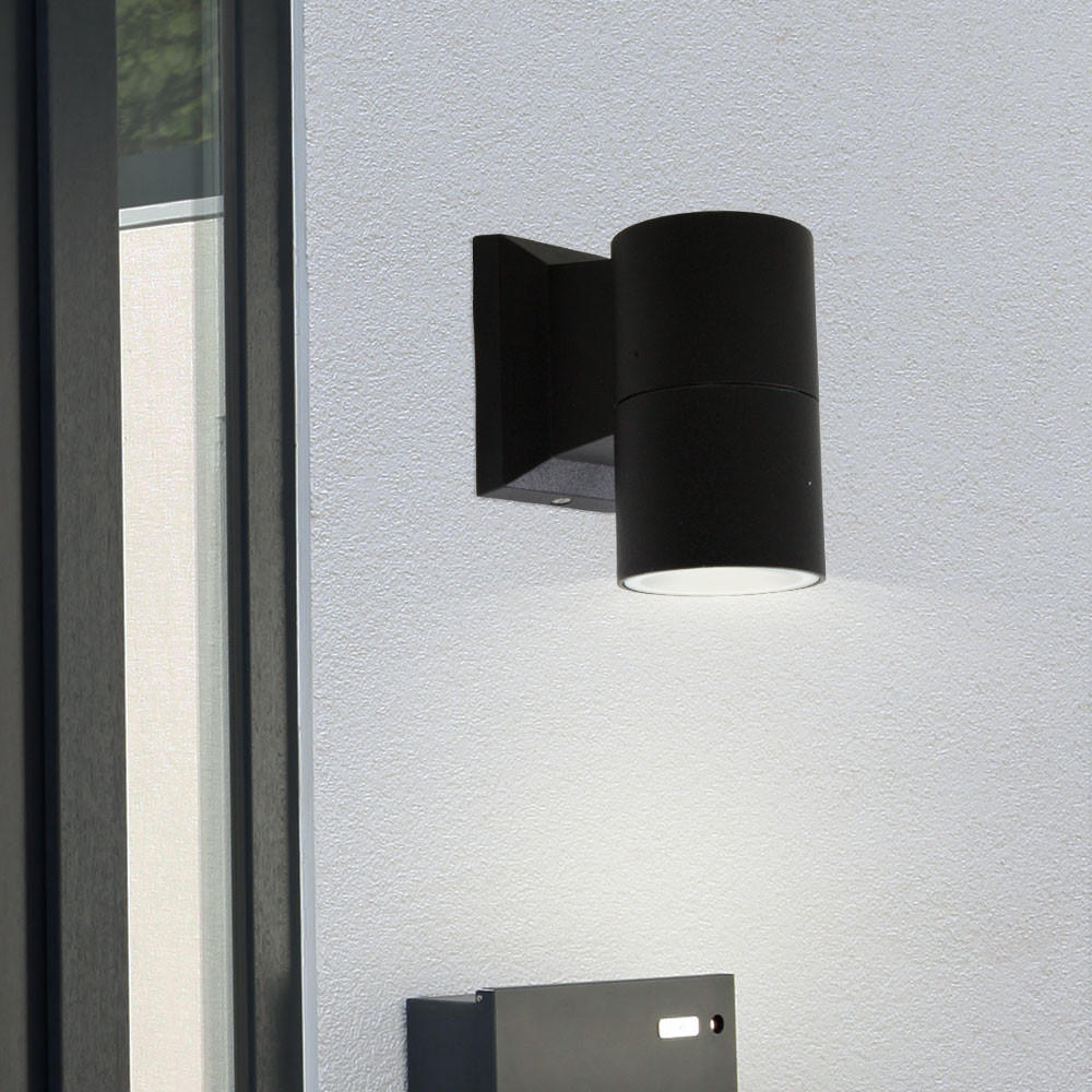 LED AUSSEN-WANDLEUCHTE Alu Schwarz - Schwarz, Glas (6/11/11cm)