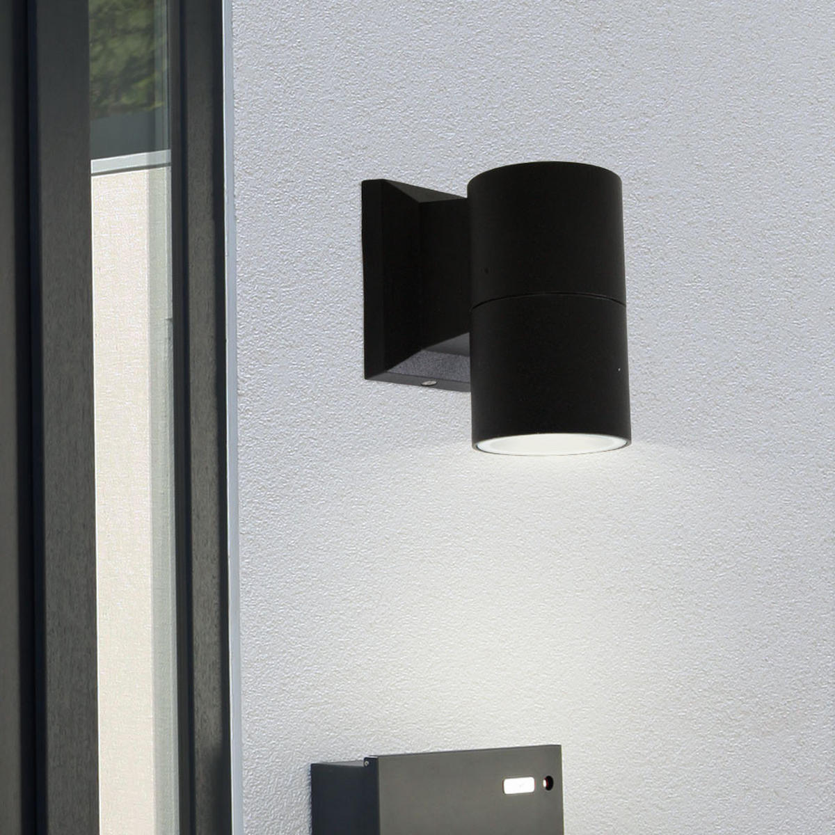 LED AUSSEN-WANDLEUCHTE Alu Schwarz - Schwarz, Glas (6/11/11cm)