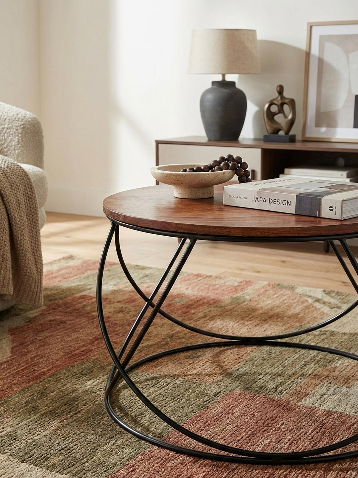 COUCHTISCH Industriestil in Braun, Sheesham-Massivholz Handgefertigt - Schwarz/Braun, Holz/Metall (60/60/40cm) - KADIMA DESIGN