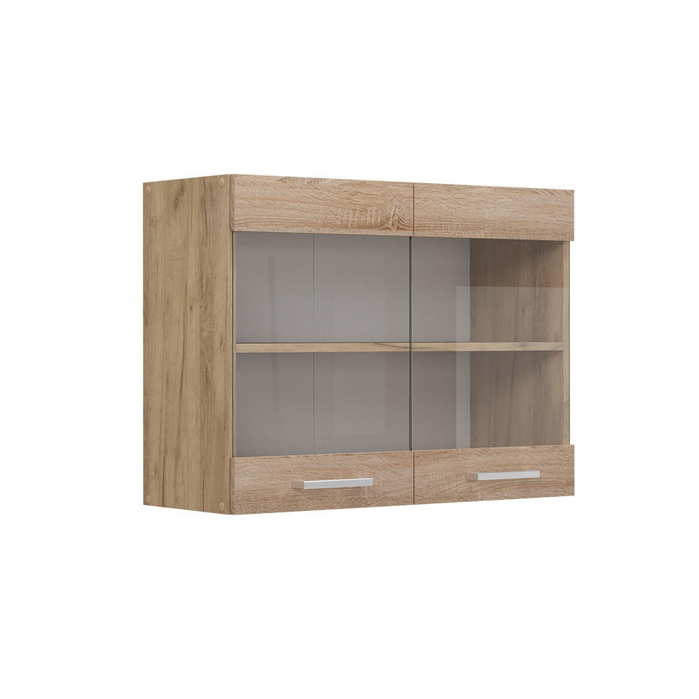 KÜCHENGLASHÄNGESCHRANK R-Line Sonoma 80 cm - Honigeiche/Eiche Wotan, Holzwerkstoff (80/60/31cm) - Vicco