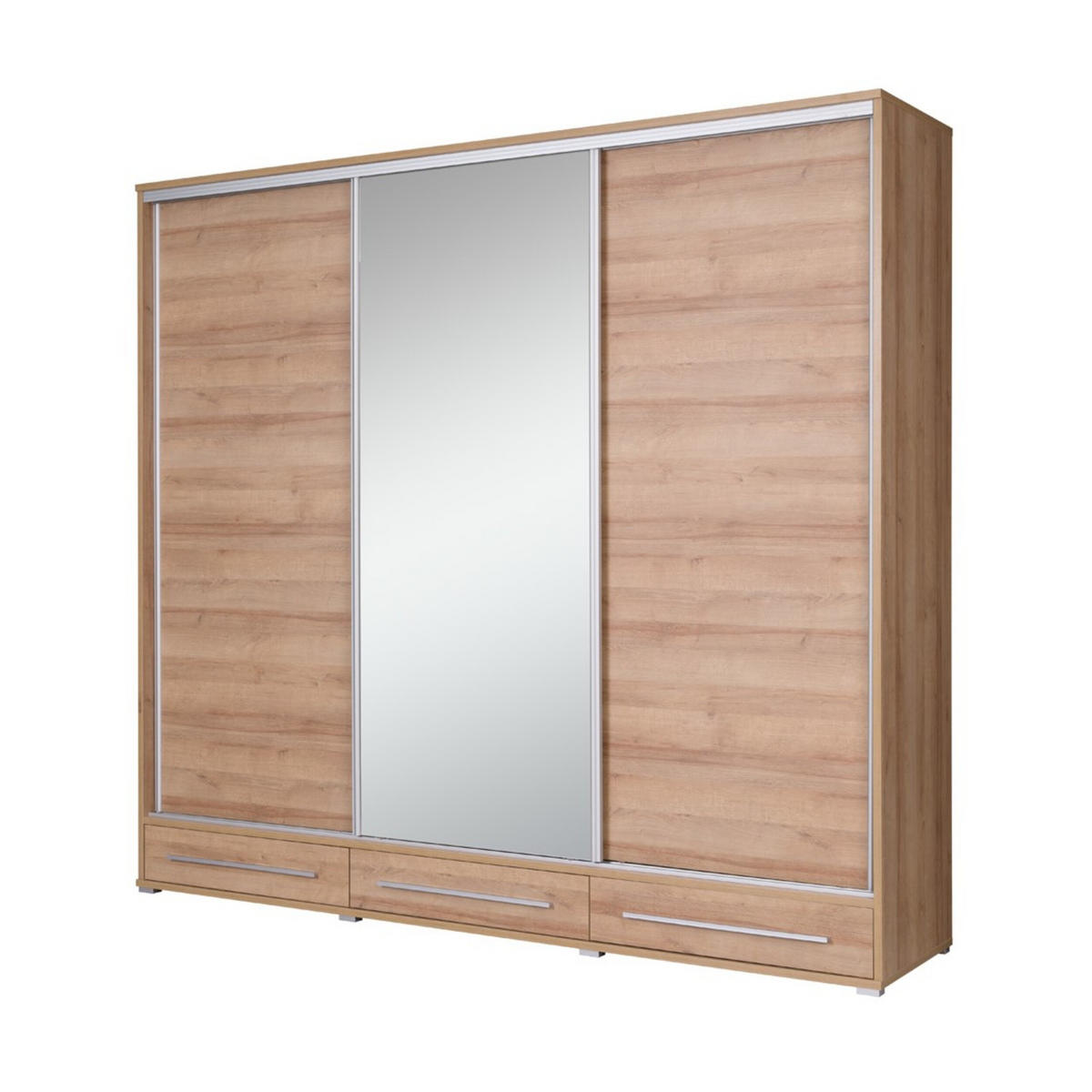 SCHIEBETÜRENSCHRANK - Kleiderschrank K001 Riviera - Braun, Holzwerkstoff (255/236/66cm) - Möblo