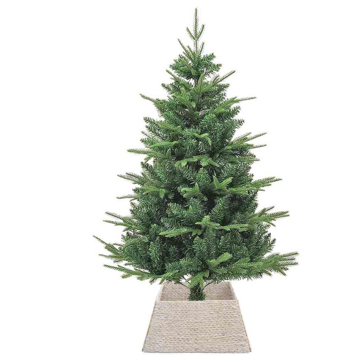 WEIHNACHTSBAUMKRAGEN 60/60/28 cm Weiß Wasserhyazinthe - Weiß, Naturmaterialien (60/28/60cm) - vidaXL