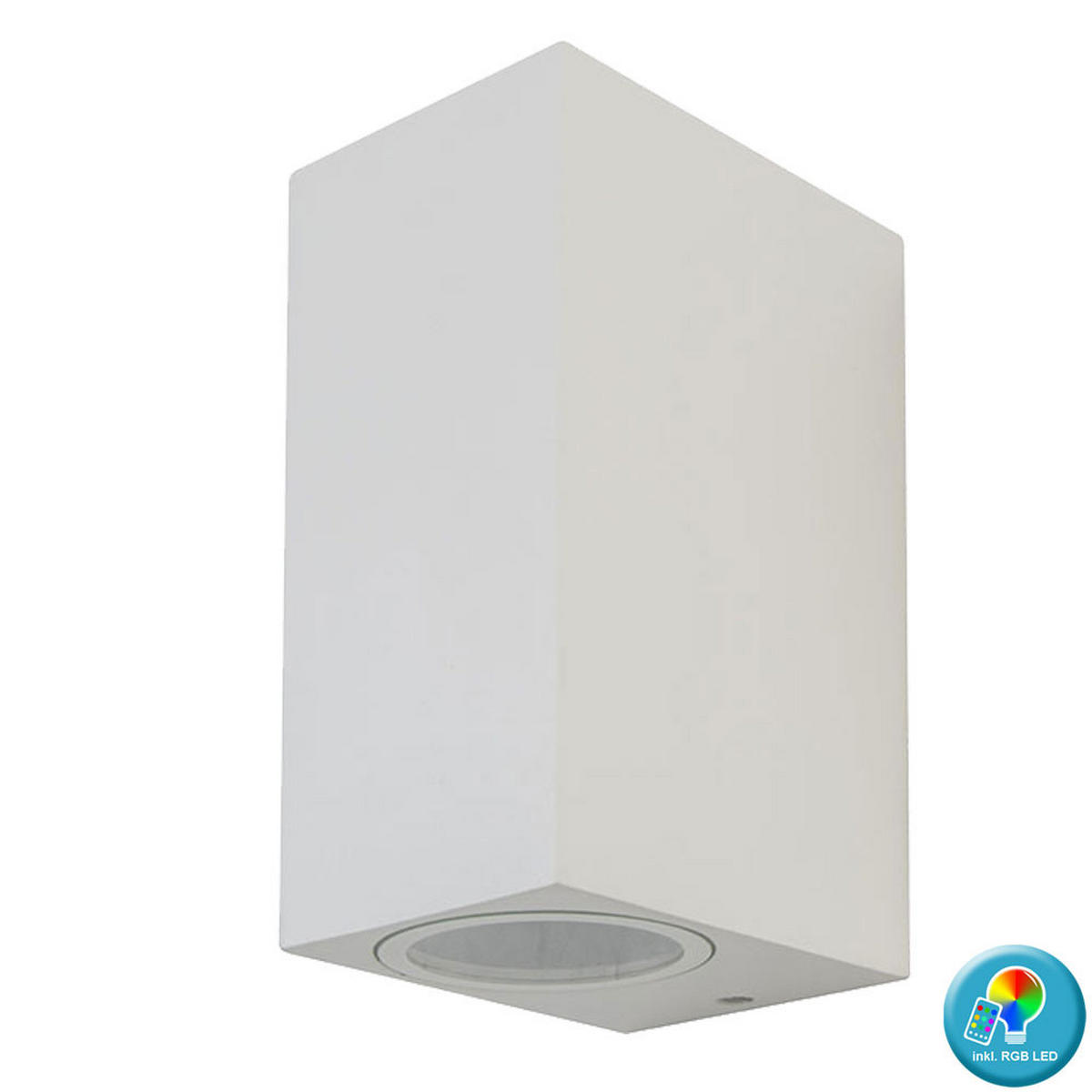 LED AUSSEN-WANDLEUCHTE Aluminium Weiß - Weiß, Metall (6.8/15/9.2cm)