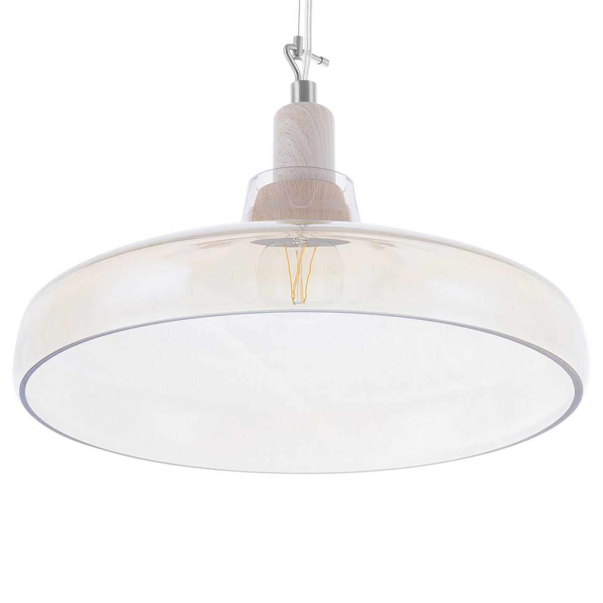 HÄNGELEUCHTE Alikos 38/38/129 cm - Transparent, Glas (38/38/129cm) - Beliani