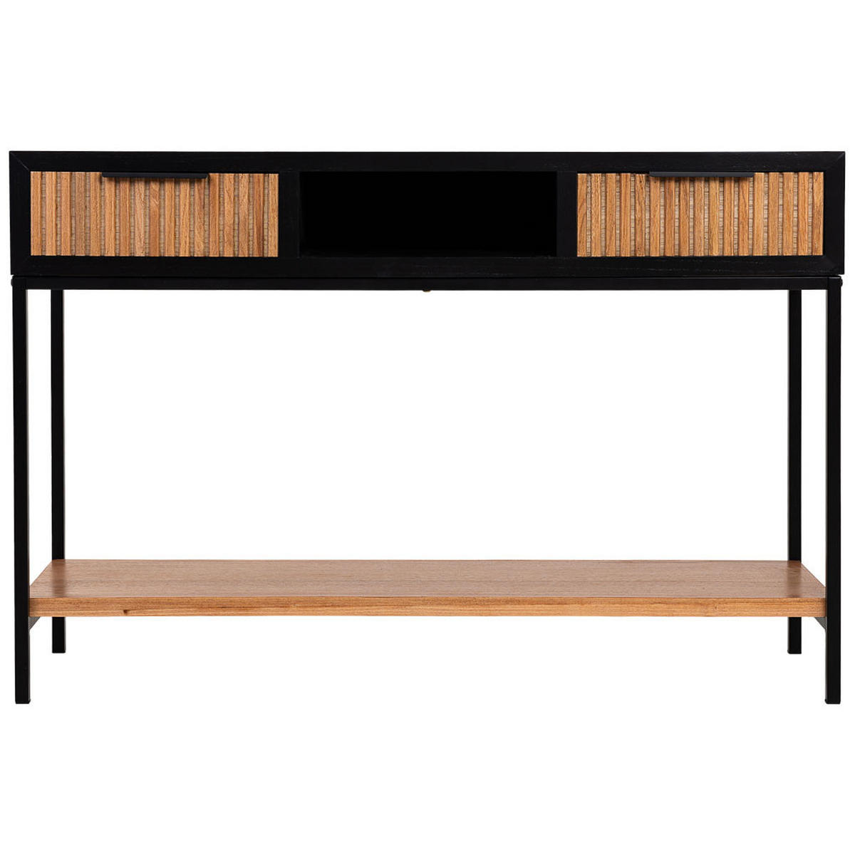 KONSOLENTISCH aus Metall und Holz, 120x40x69cm - Braun, Holz (40/120/69cm) - Wanderlust